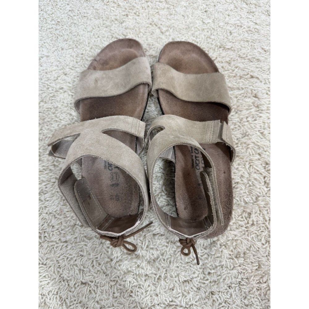 Naot Women's Tan Suede Larissa Comfort Sandals Size Euro 40 US 9 Ankle Tie Boho - Picture 4 of 12